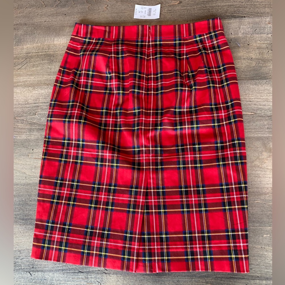 J.Crew Tartan Cotton Sateen Plaid Pencil Skirt - size 00